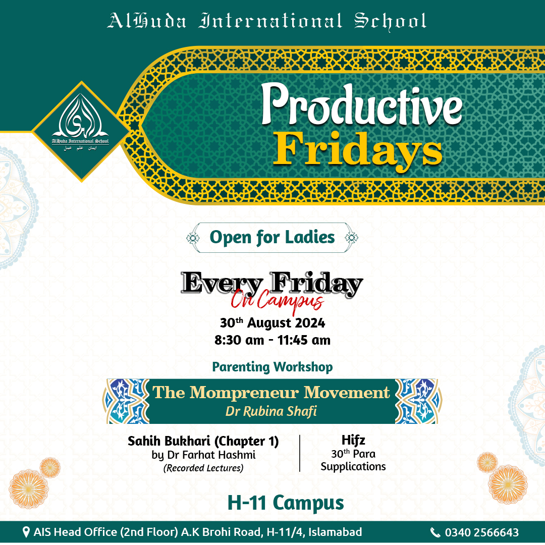 PRODUCTIVE FRIDAYS H-11 30th August