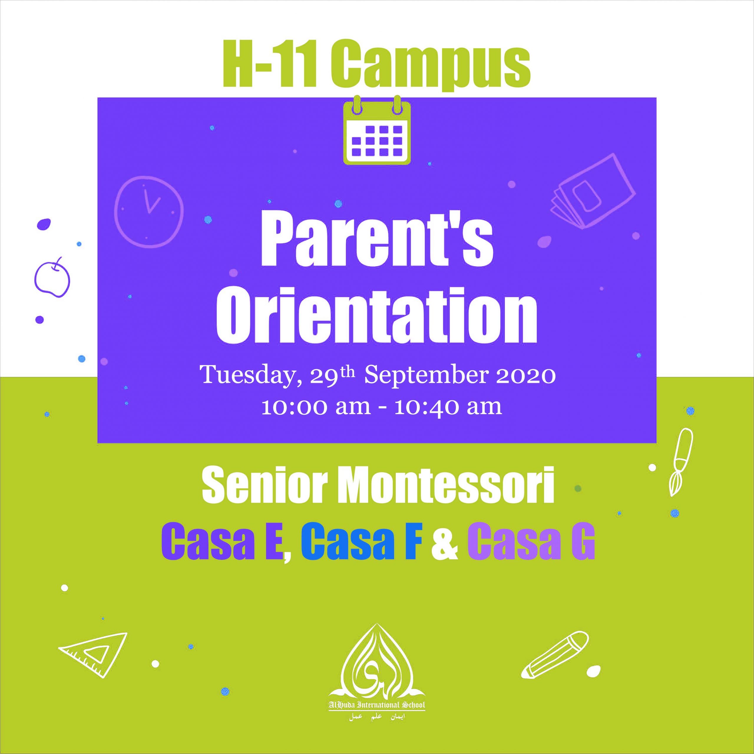 Parents Orientation H-11 Campus