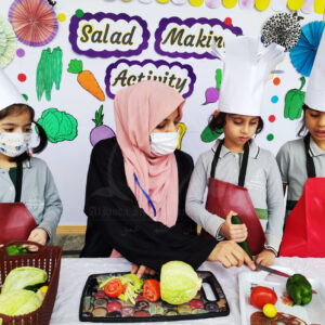 Salad Making by Advance Montessori in CBR Campus