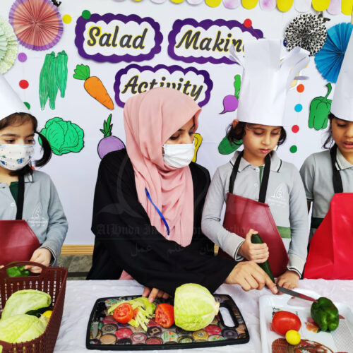 Salad Making by Advance Montessori in CBR Campus